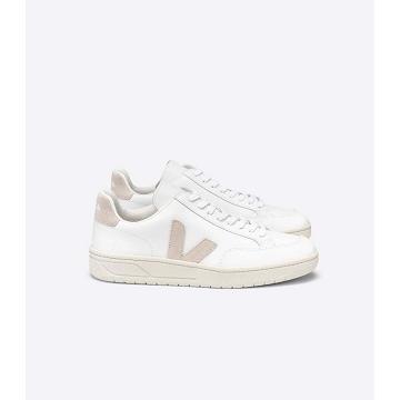 Veja V-12 LEATHER Men's Sneakers White/Pink | NZ 342OKI